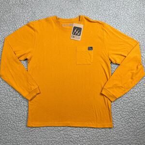 Fintech Heavy Duty Pocket T-Shirt Mens L Inca Gold Long Sleeve Work Wear Cotton
